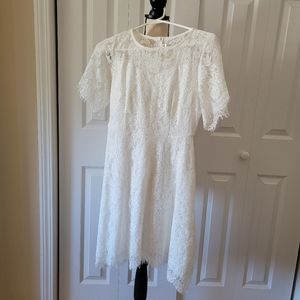 White Lace Short Sleeve dress